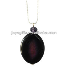 Природный темный фиолетовый агат кусочек кулон ожерелье с серебряной цепочкой